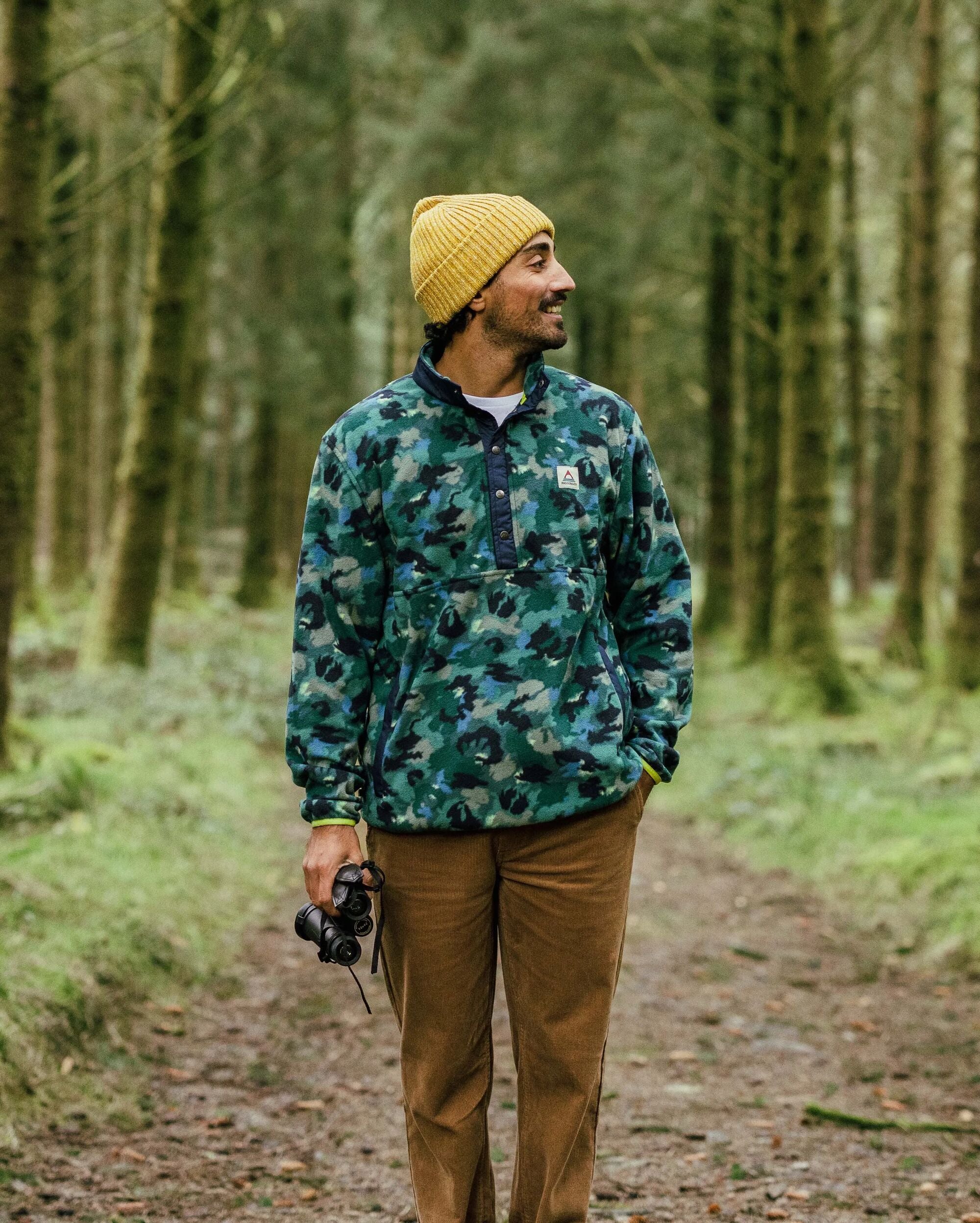 Adrift Recycled Polar Fleece Alpine Camo Rain Forest – Passenger