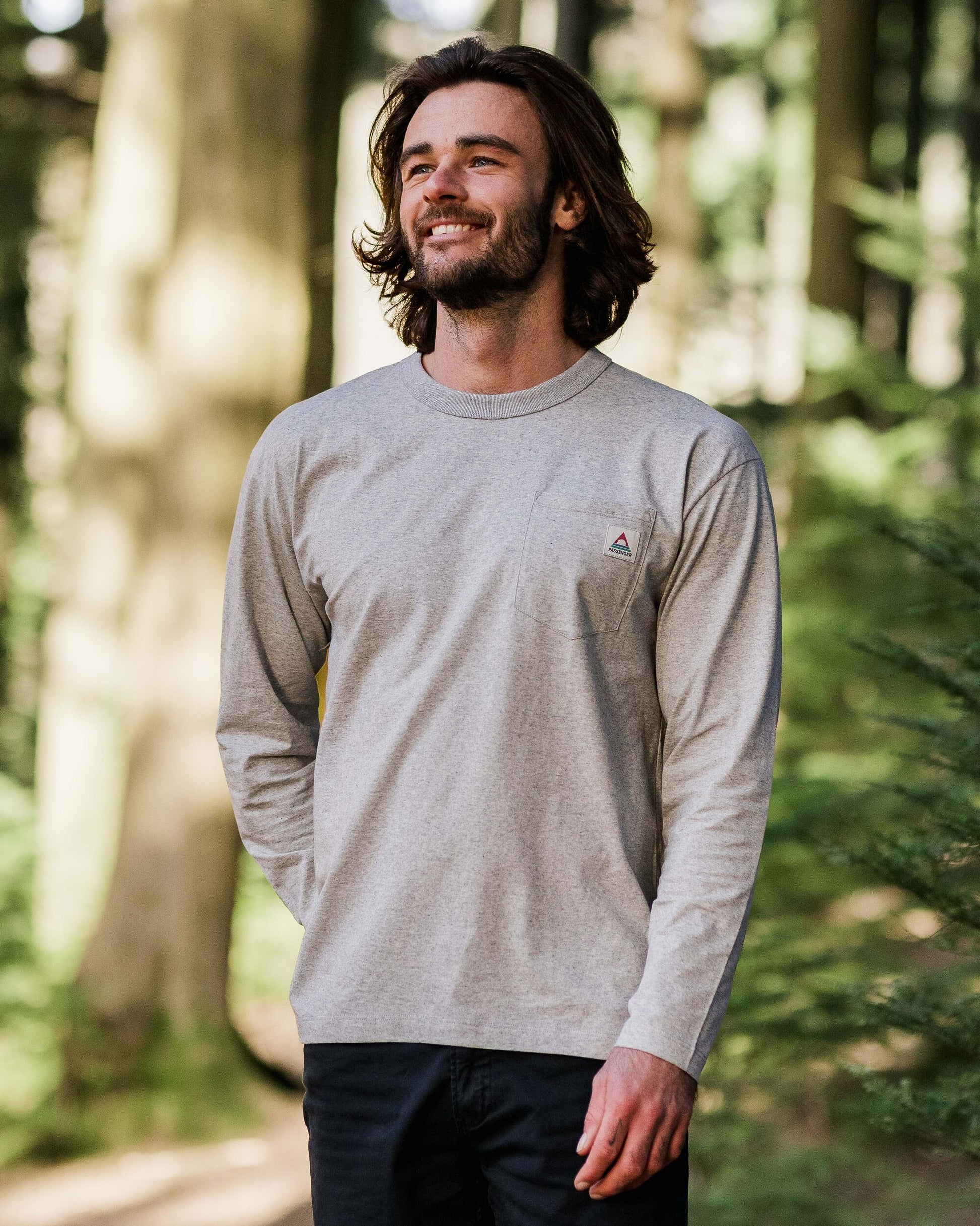 Heritage Recycled Relaxed Fit LS T-Shirt - Grey Marl