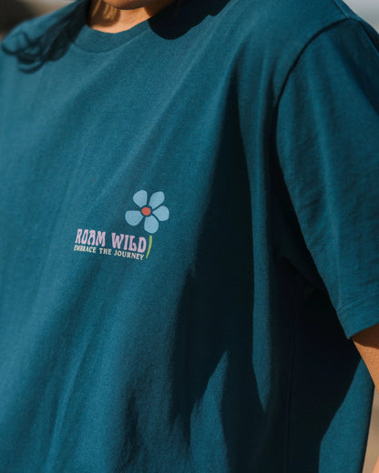 Roam Wild Recycled T-Shirt - Tidal Blue