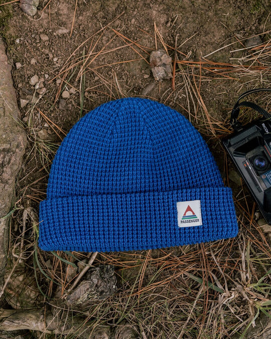 Moss Double Layer Recycled Waffle Beanie - True Blue
