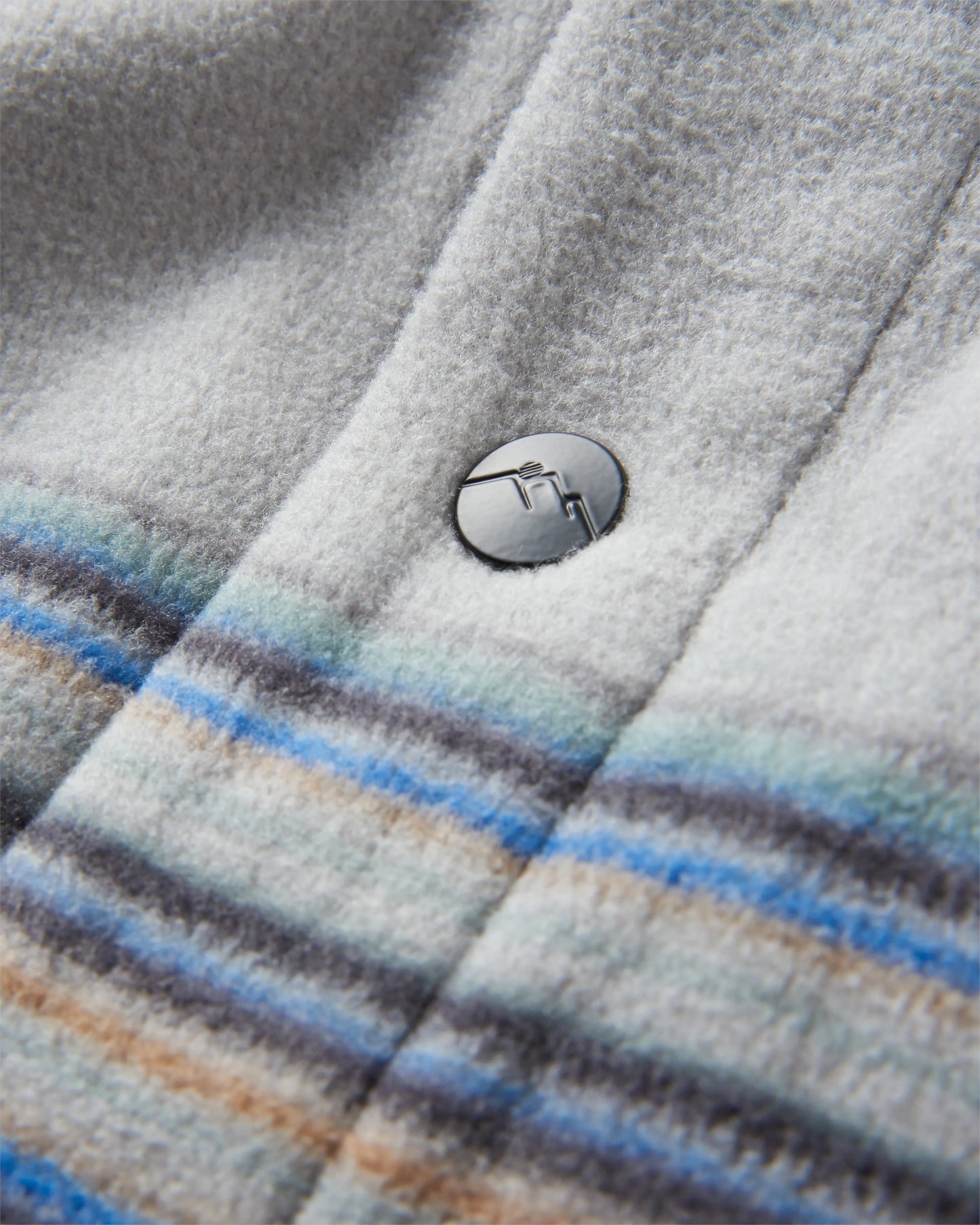 Maple Recycled Polar Fleece Shirt - Steel Grey Stripe