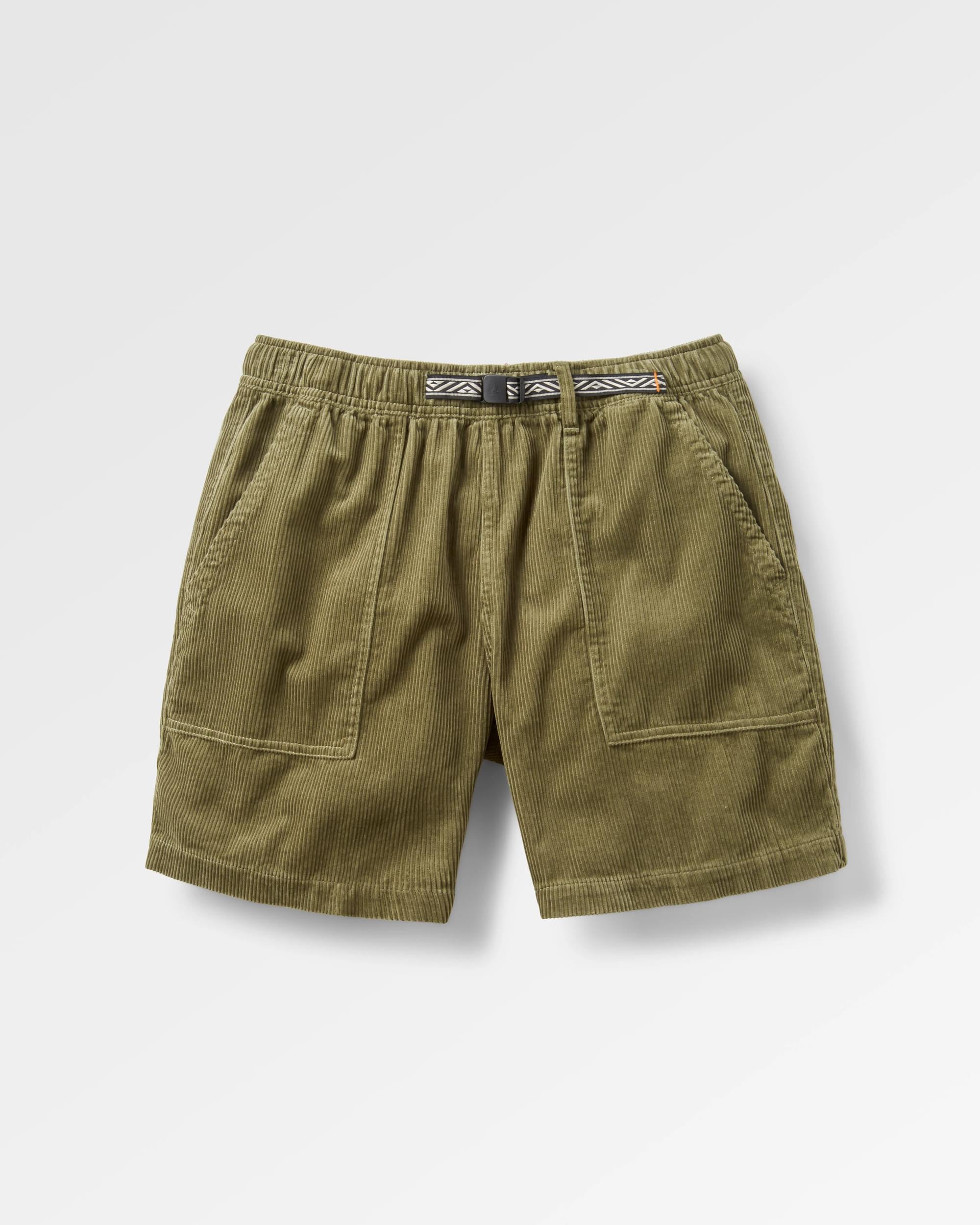 Washed Green Men's Stretch Corduroy Easy Shorts | Mugsy