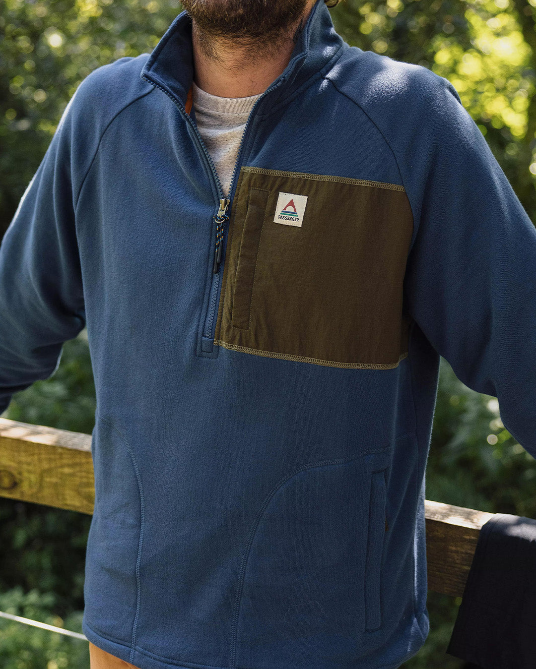 Offgrid 1/4 Zip Recycled Cotton Sweatshirt - Dark Denim