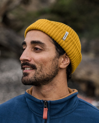 Male_Compass Recycled 2.0 Beanie - Mustard Yellow