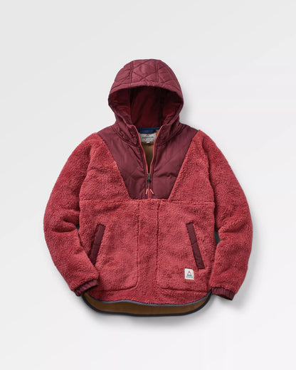 Beaumont Recycled Sherpa Hooded Fleece - Earth Red