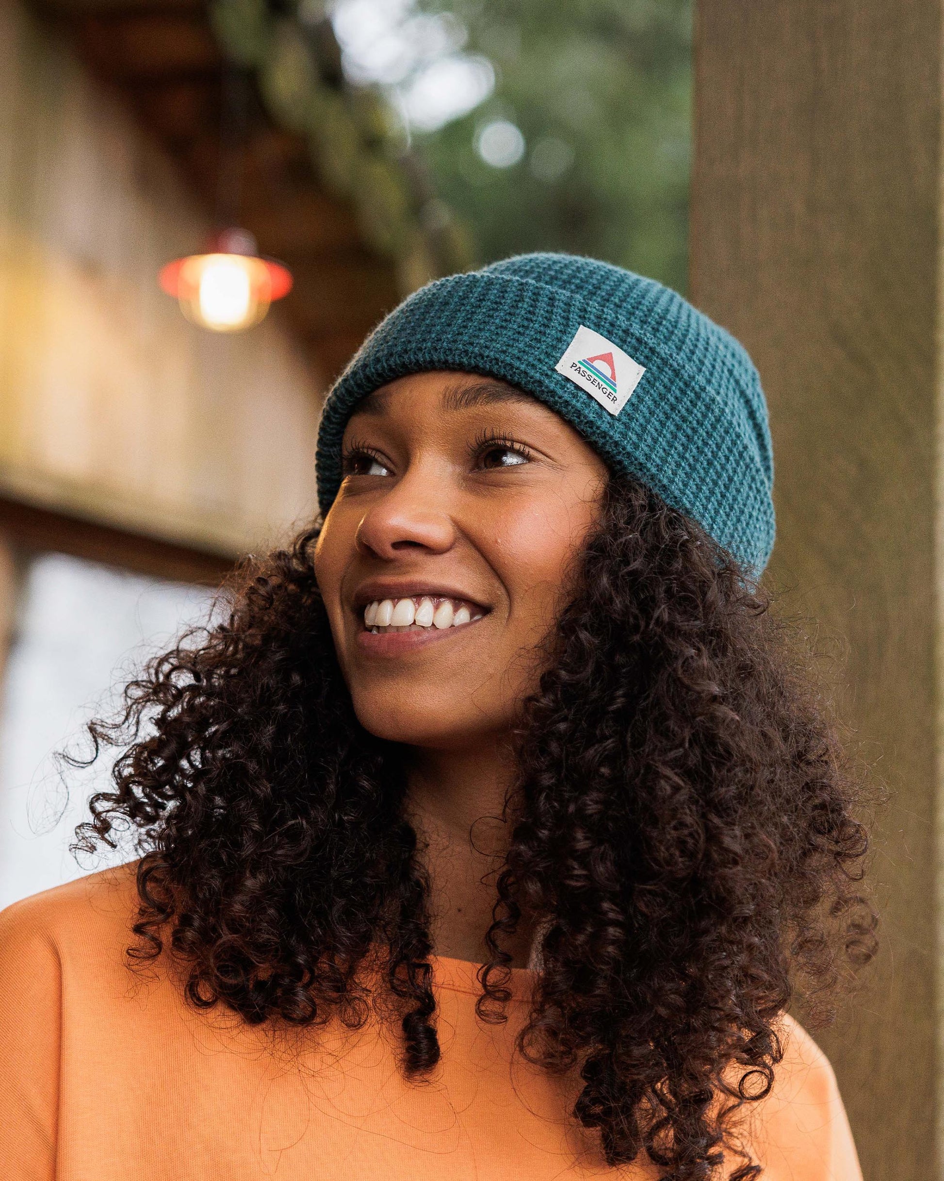Womens_Moss Double Layer Recycled Waffle Beanie - Mediterranean
