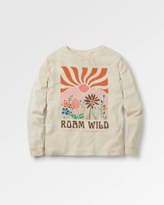 Roam Wild Recycled Cotton Oversized LS T-Shirt - Birch