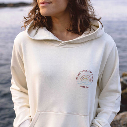 Rainbow Recycled Cotton Hoodie - Egret