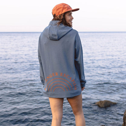 Rainbow Recycled Cotton Hoodie - Stone Blue