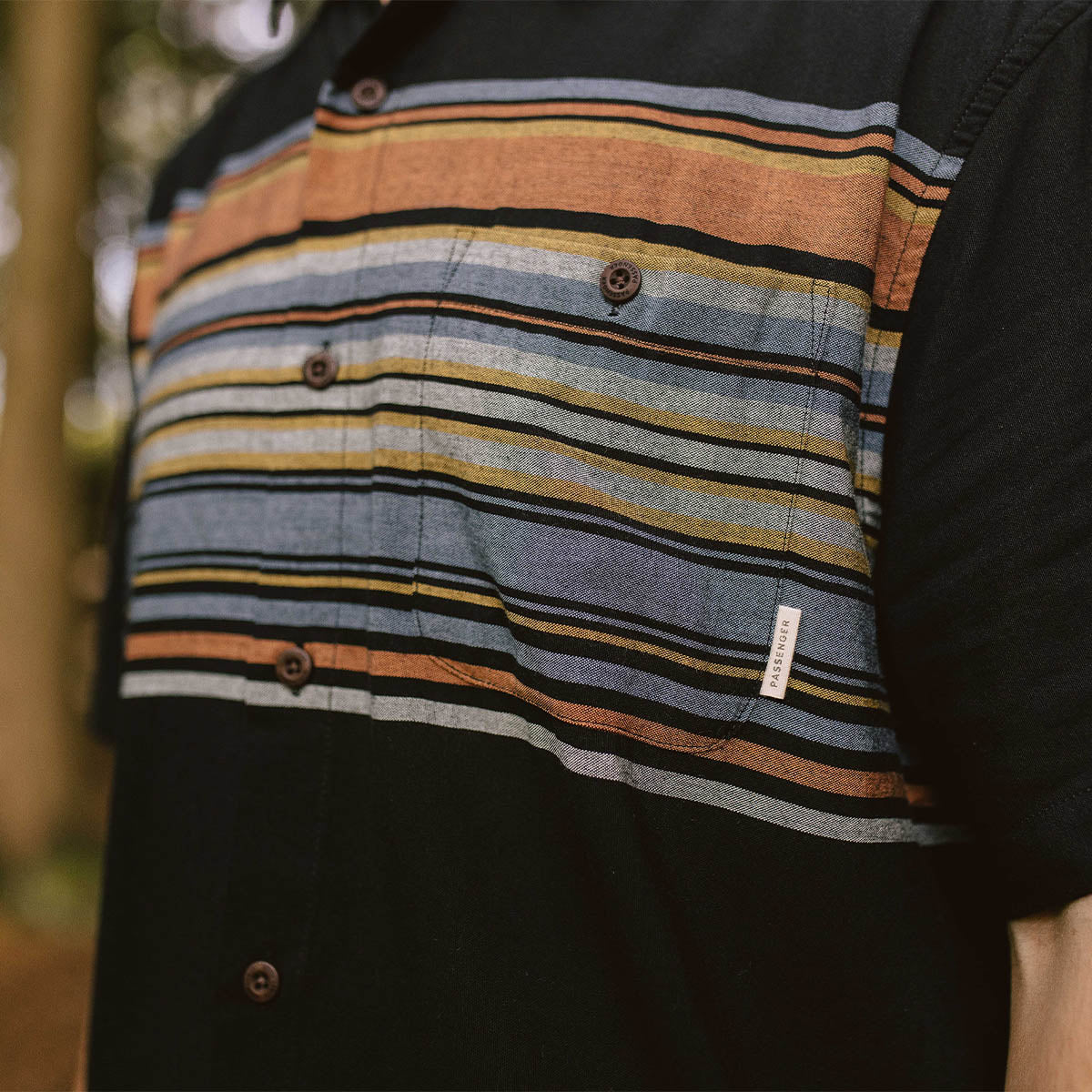 Ebb Recycled Cotton SS Shirt - Black Stripe