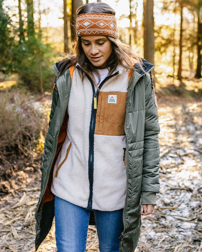Flora Long Recycled Insulated Jacket - Dusty Olive