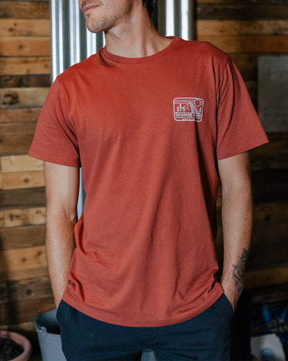 Nowhere Bound Recycled Cotton T-Shirt - Burnt Red