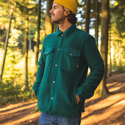 Spruce Recycled Sherpa Fleece Shirt - Storm Green