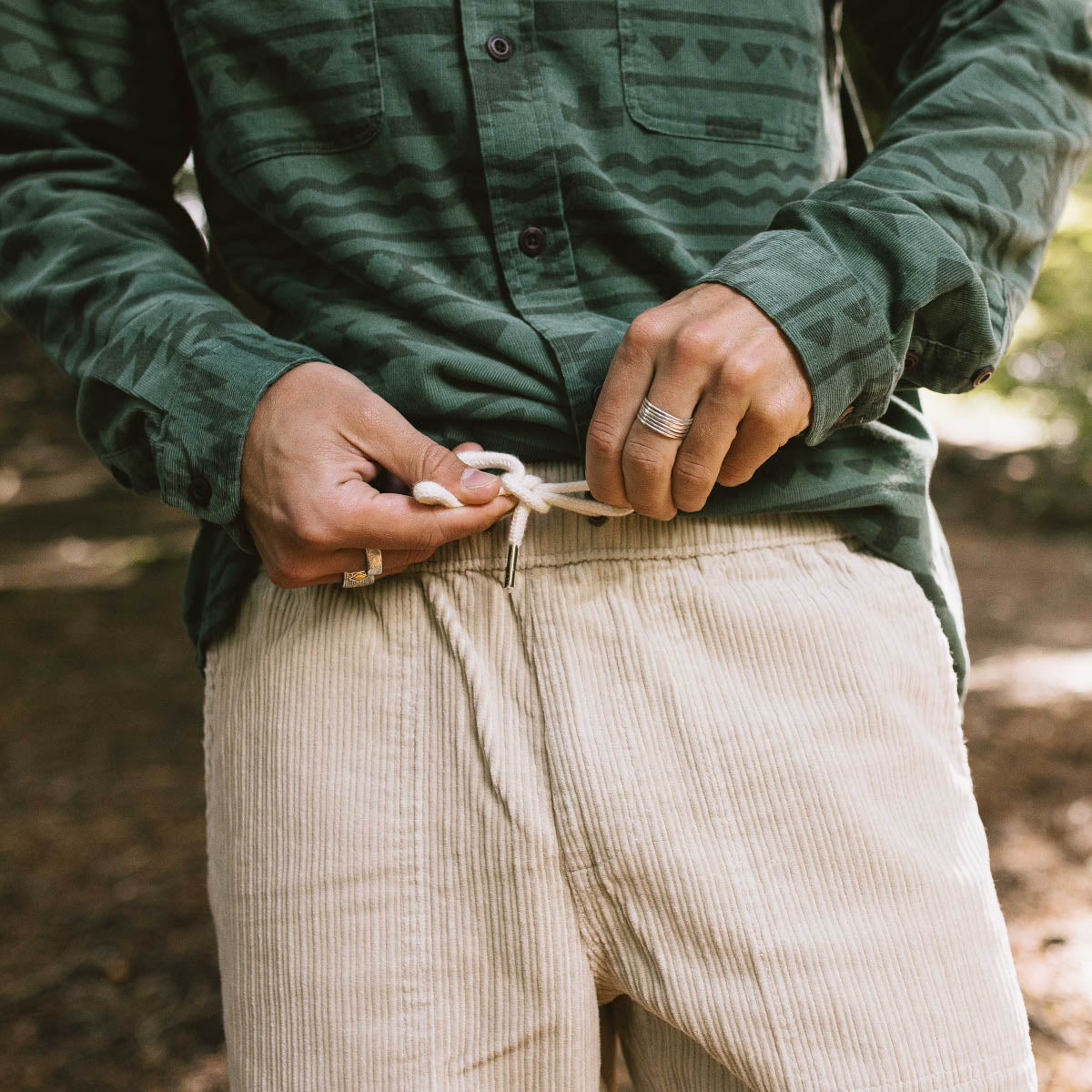 Pine Recycled Cotton Cord Shorts - Feather