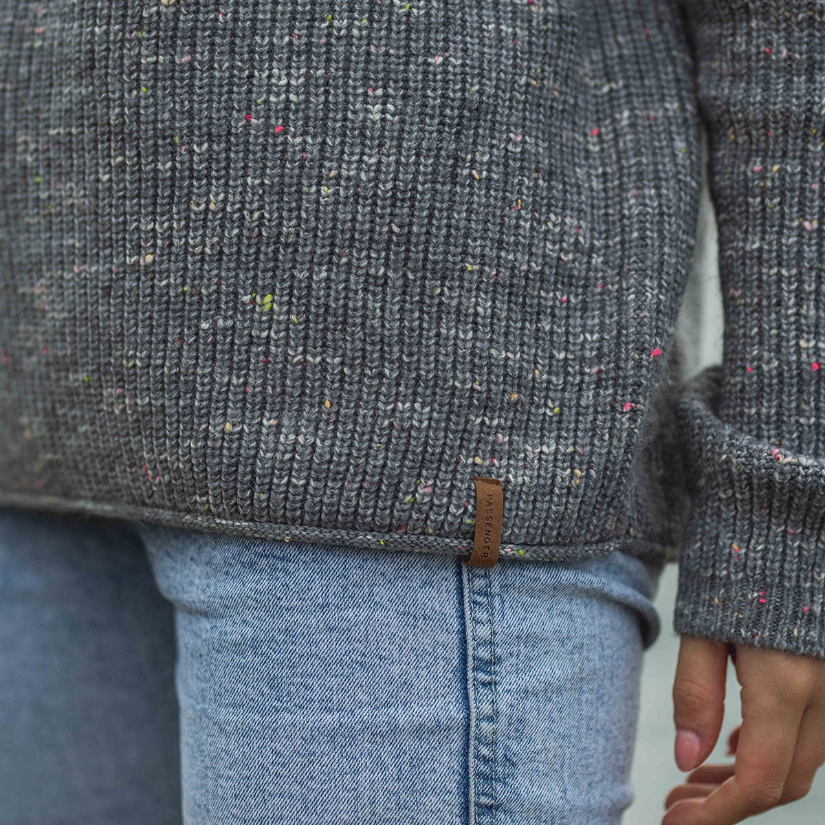 Mason Knitted Sweatshirt - Grey Marl