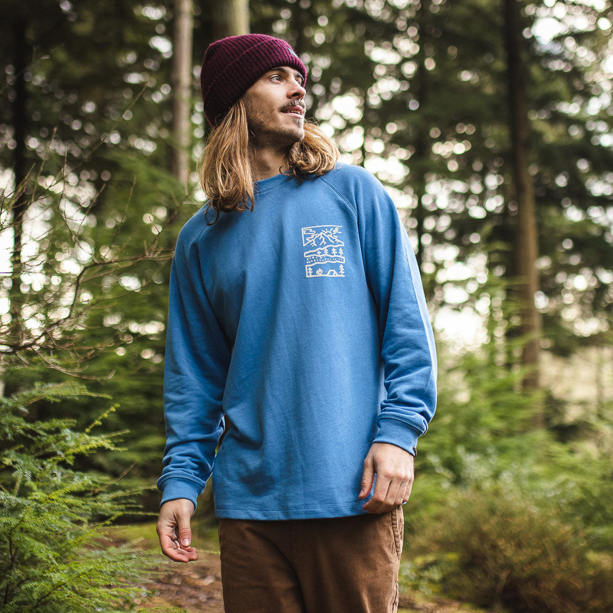 Nature Hemp Sweatshirt - Soft Cobalt