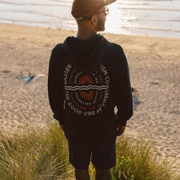 Good Vibes Recycled Cotton Hoodie - Black