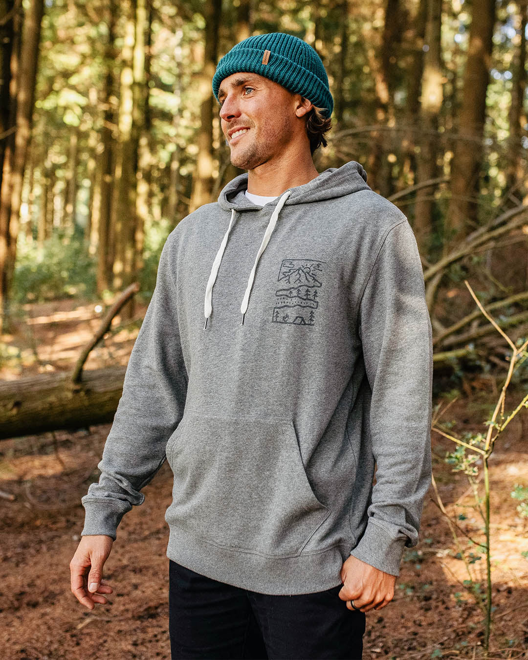 Nature Recycled Cotton Hoodie - Mid Grey Marl