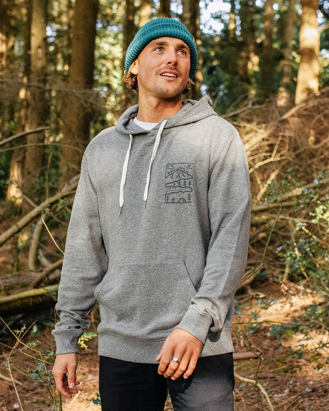 Nature Recycled Cotton Hoodie - Mid Grey Marl
