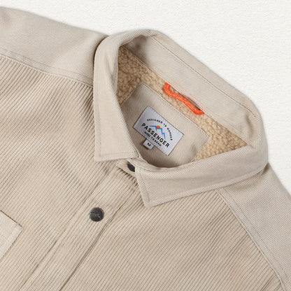Kodiak Sherpa Lined Cord Shirt - Feather Gray
