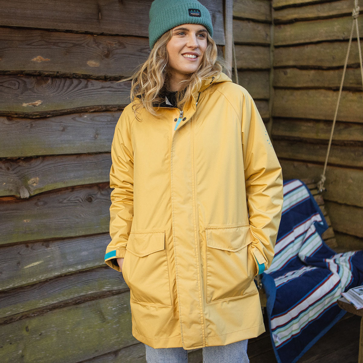 Pacific Recycled Polyester Waterproof Jacket - Ochre Yellow