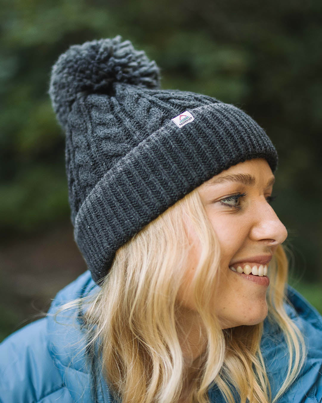 Womens_Stoke Recycled Acrylic Bobble Hat - Faded Black