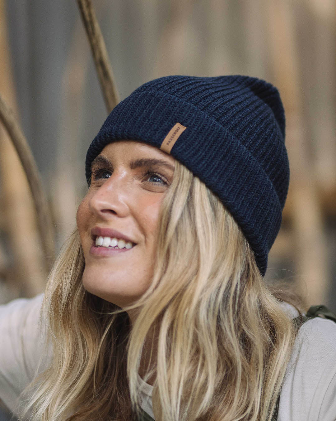 Womens_Compass Recycled Acrylic Beanie - Rich Navy