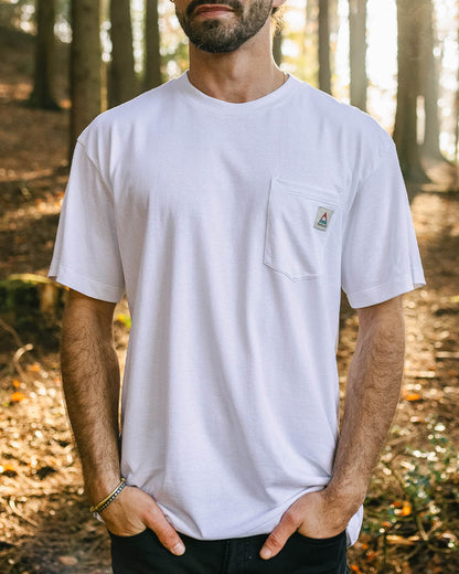 Heritage Recycled Cotton Pocket T-Shirt - White