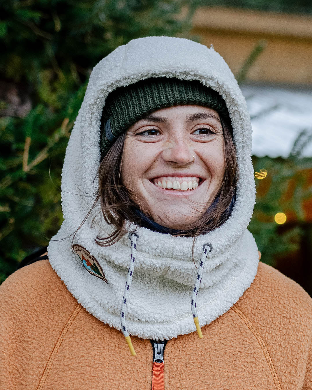 Womens_Snowdrift Recycled Sherpa Fleece Hood - Birch