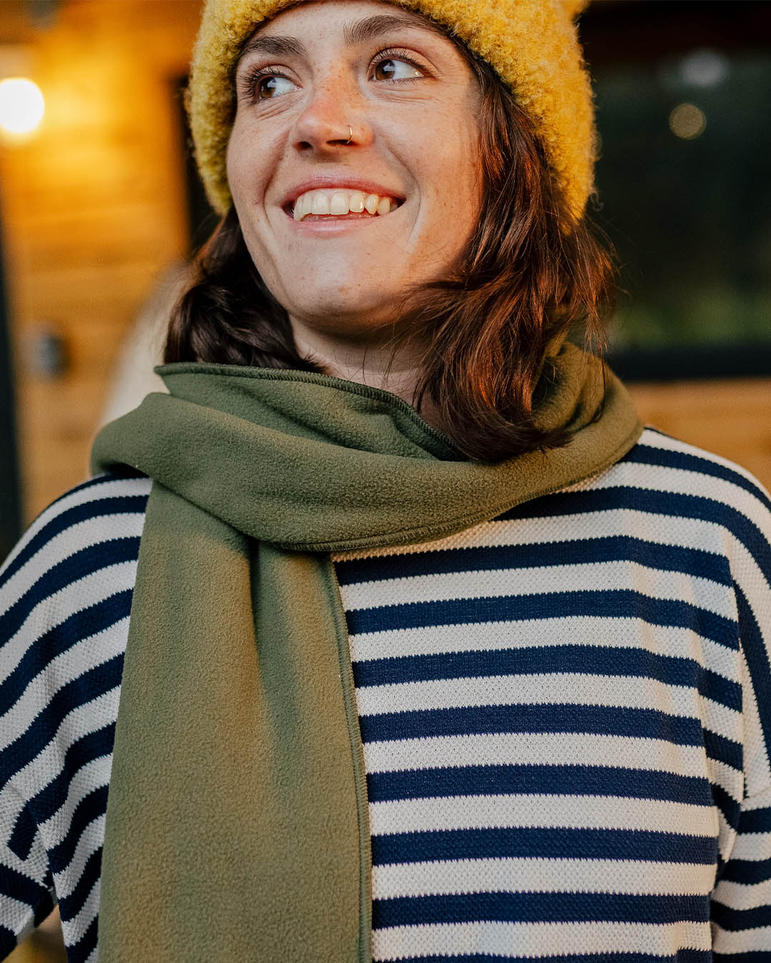 Campfire Recycled Polar Fleece Scarf Khaki Green – Passenger