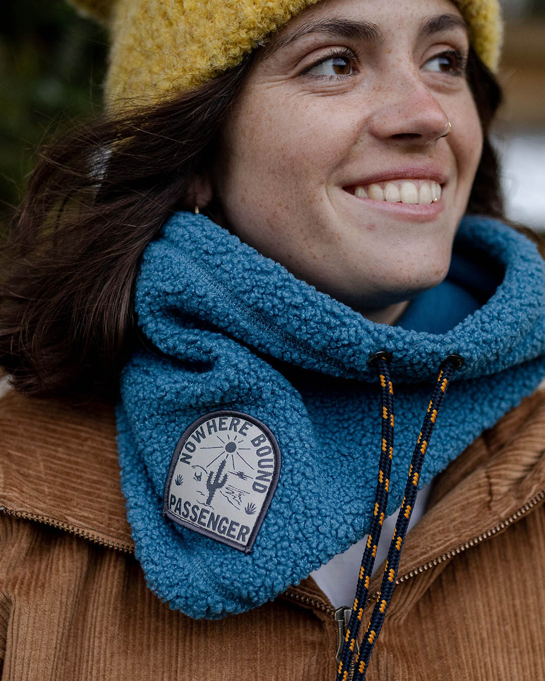 Womens_Mulled Recycled Sherpa Fleece Snood - Blue Steel