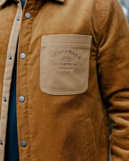 Kodiak Sherpa Lined Cord Shirt - Golden Brown