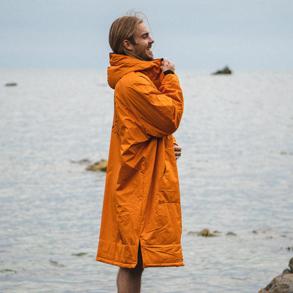 Male_Escapism Recycled Towel Lined Changing Robe - Sunrise Orange