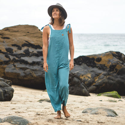 Lazy Day Dungarees - Ocean Blue