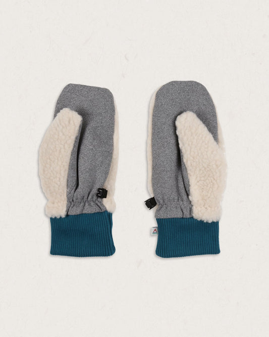 Snowfall Recycled Sherpa Mittens - Warm Ivory