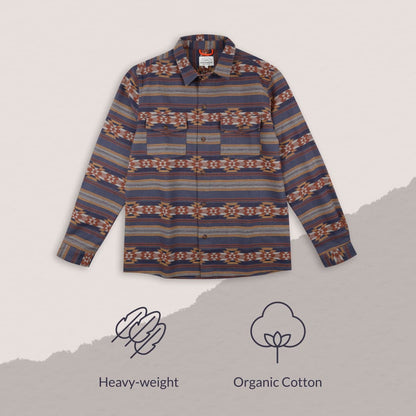 Woodland Organic Cotton Overshirt - Multi Dark Denim