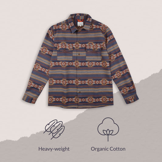Woodland Organic Cotton Overshirt - Multi Dark Denim