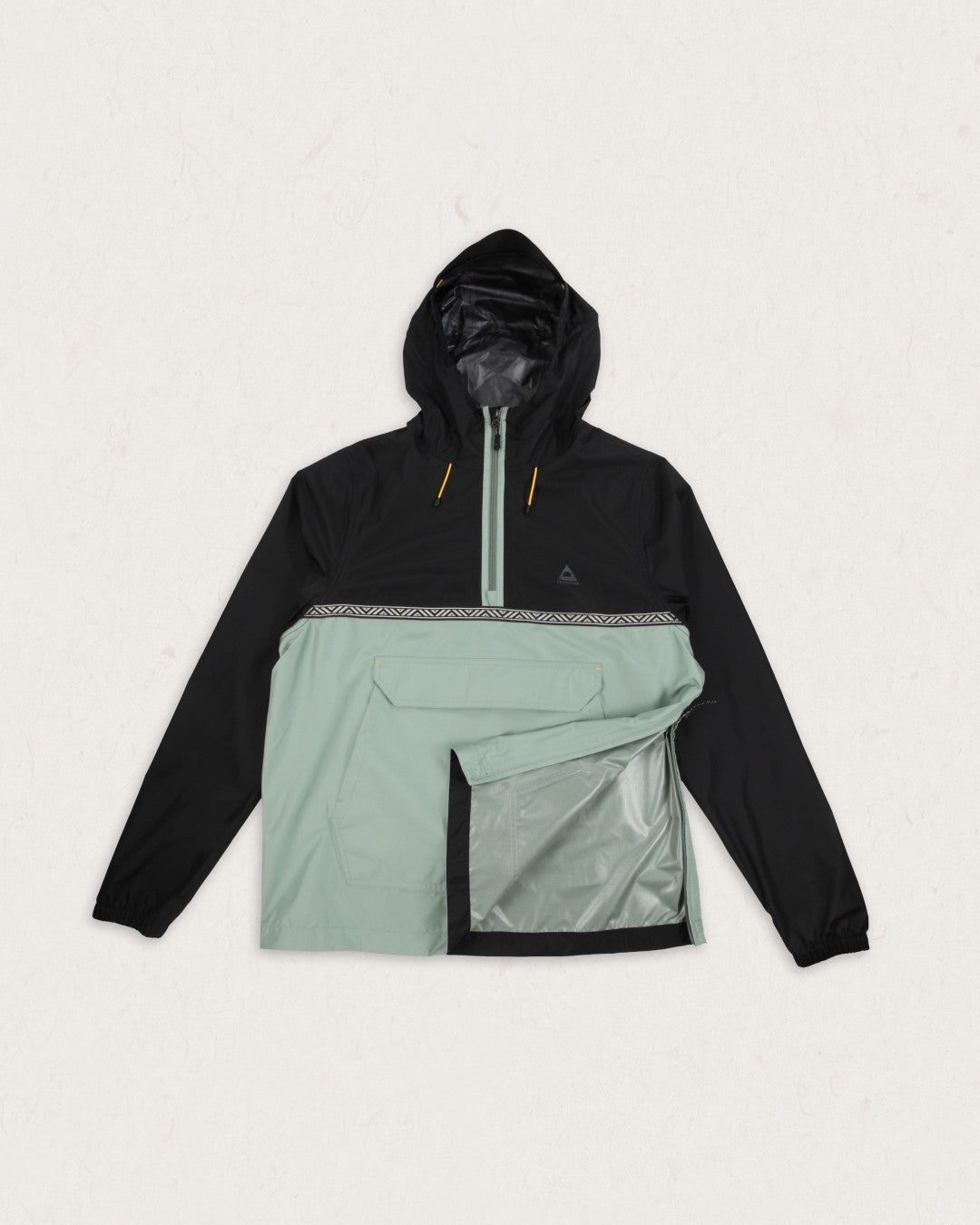 Flow Half Zip Recycled Water Resistant Jacket True Black Pistachio