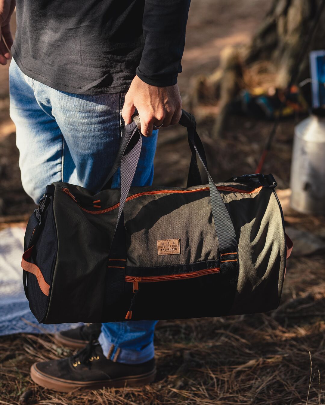 Men's Overnight Travel Leather Duffel Bag - 30L Top Grain Leather