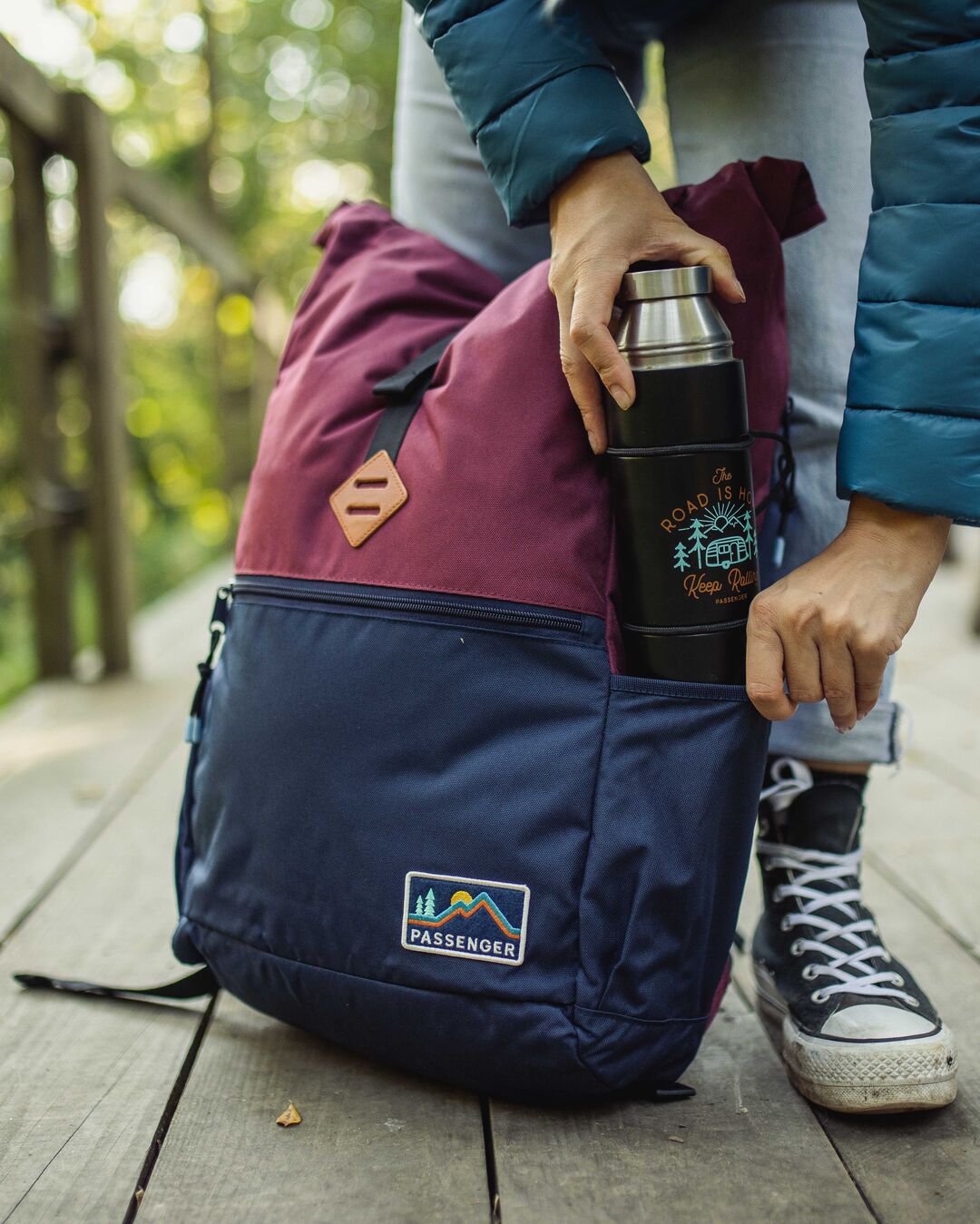 Backwoods Recycled Rolltop 32L - Navy/Burgundy
