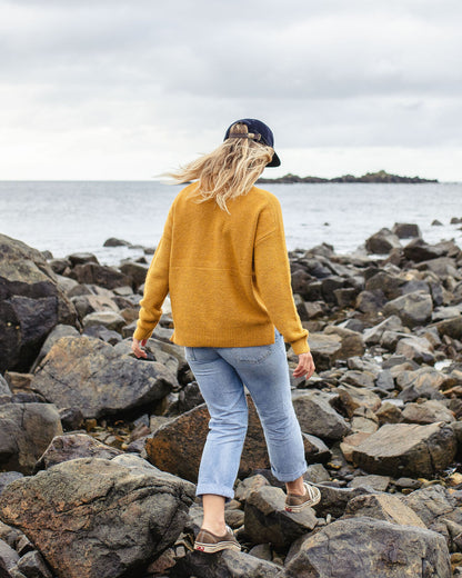 Cove Recycled Knit Jumper - Amber Gold