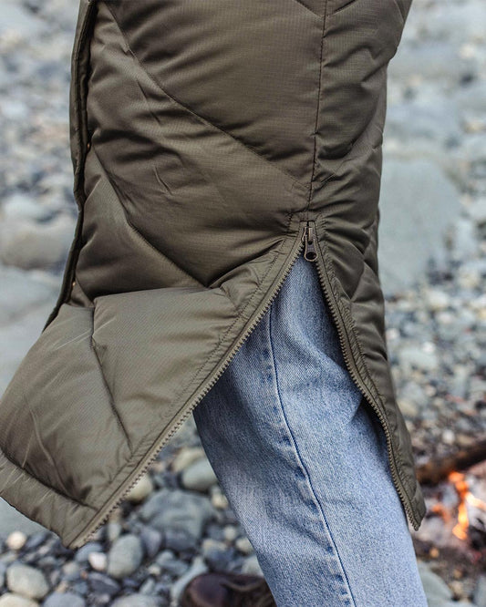 Tasman Long Recycled Insulated Jacket - Dusty Olive