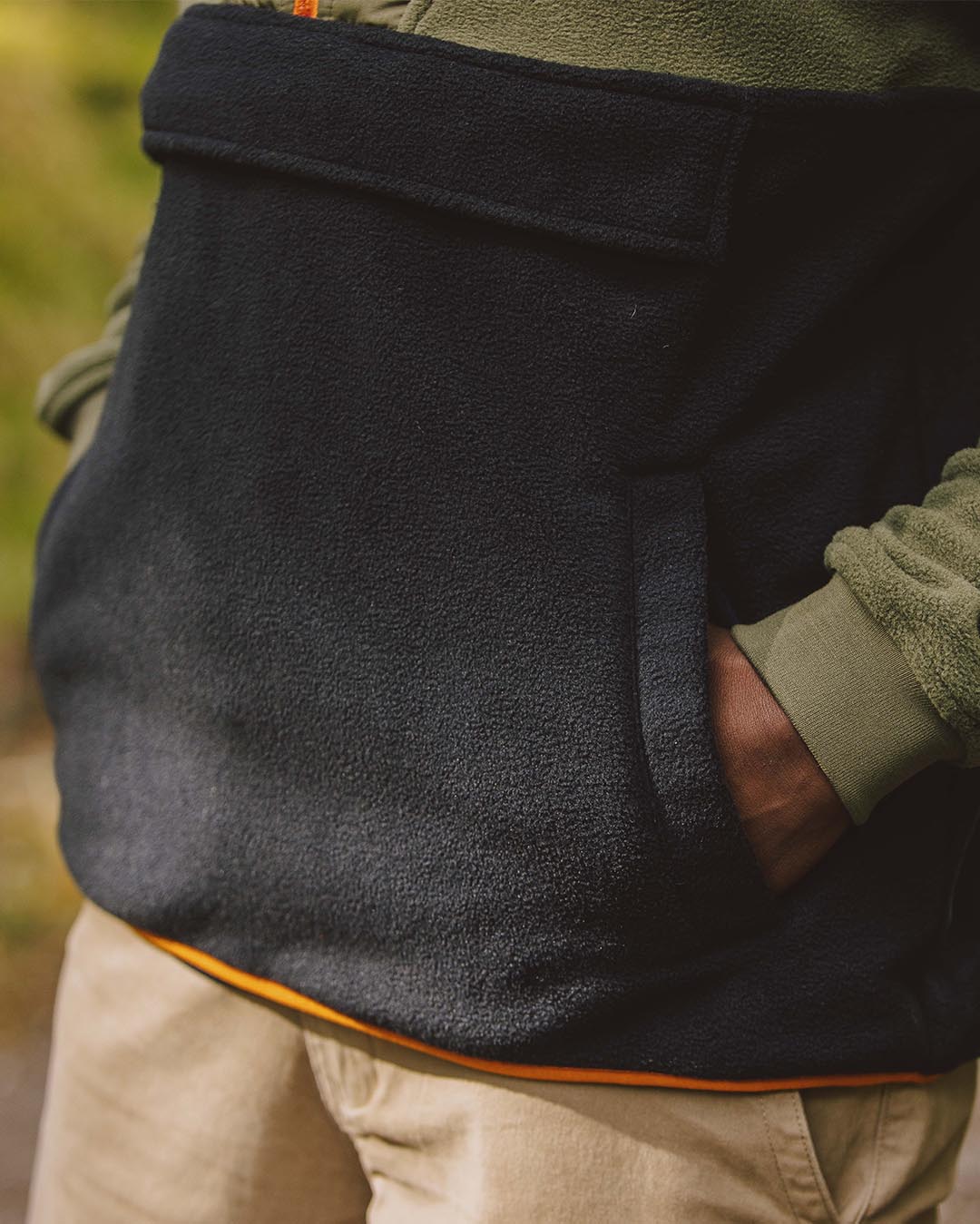 Woodland Hooded Half Zip Recycled Polar Fleece True Black Woodland Hooded Half Zip Recycled Polar Fleece True Black