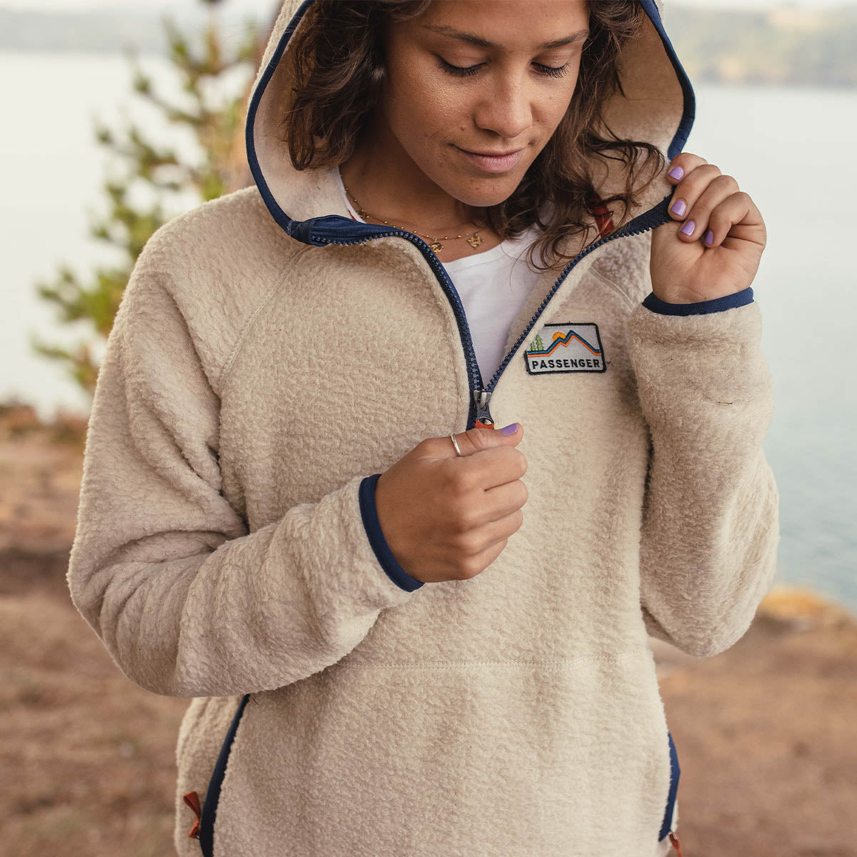 Womens 2025 hooded sherpa